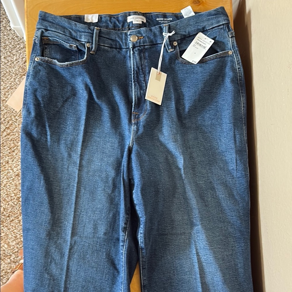 Good American Blue Flare & Wide Leg Jeans- brand new with tags